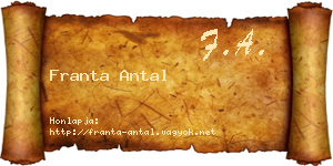 Franta Antal névjegykártya